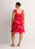 Fit-and-Flare Sangria Flutter Sleeve Dress