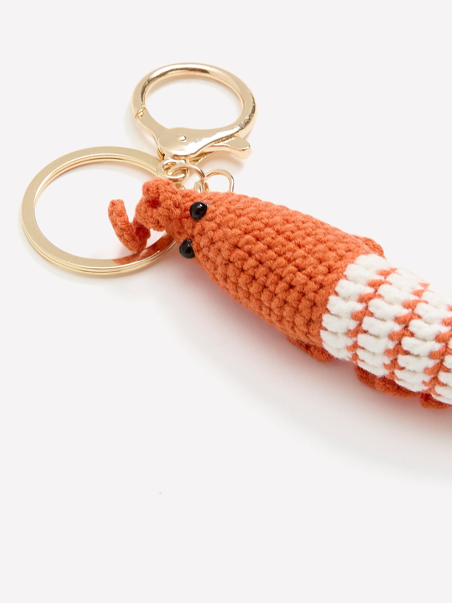 Macrame Shrimp Keychain and Charm