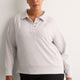 Fashion Flowy Waffle Knit Pullover with Collar - Active Zone