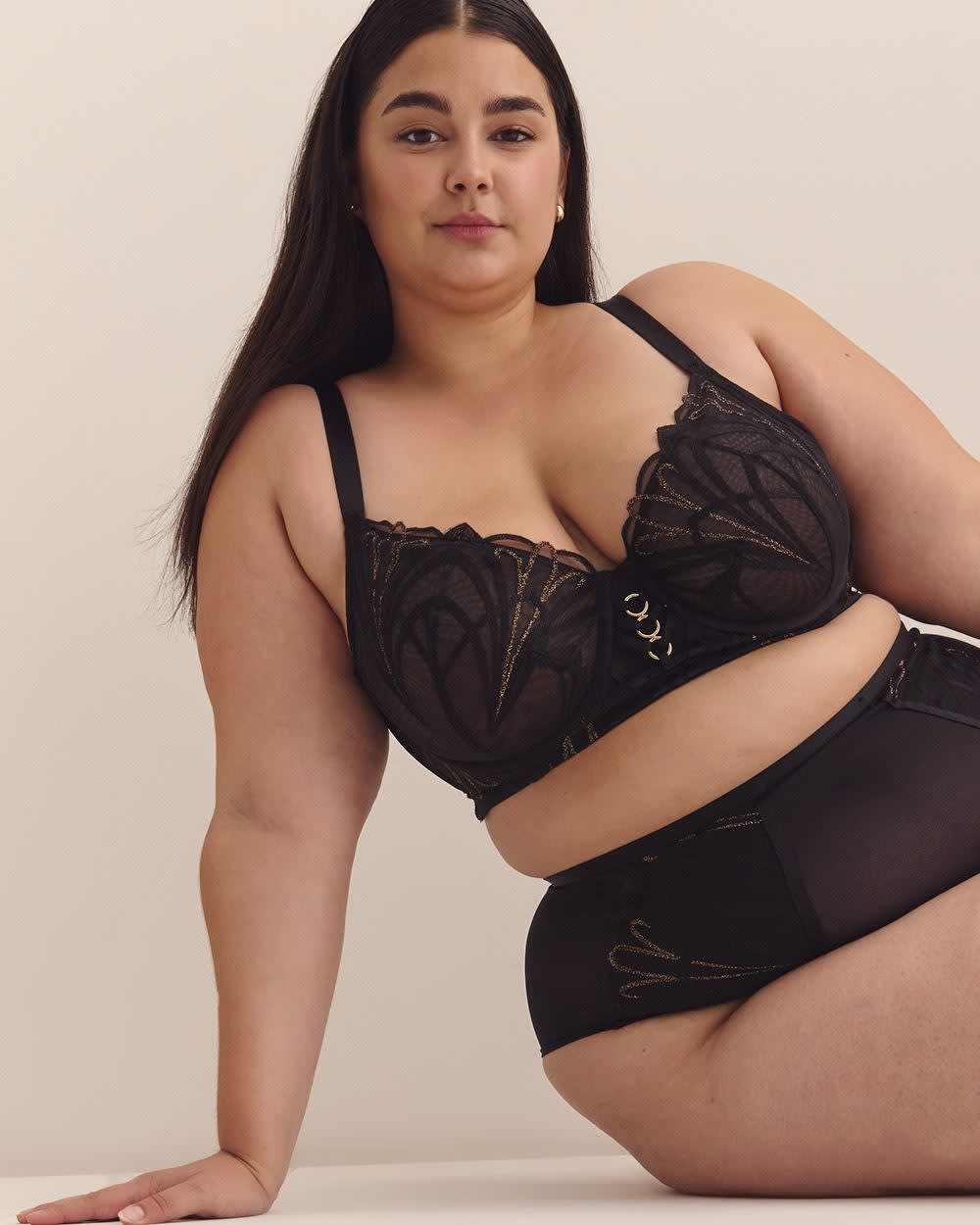 Black Sexy Cheeky Brief with Embroidery - Déesse Collection