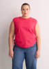 Sleeveless Eyelet Knit Top with Shirred Sides