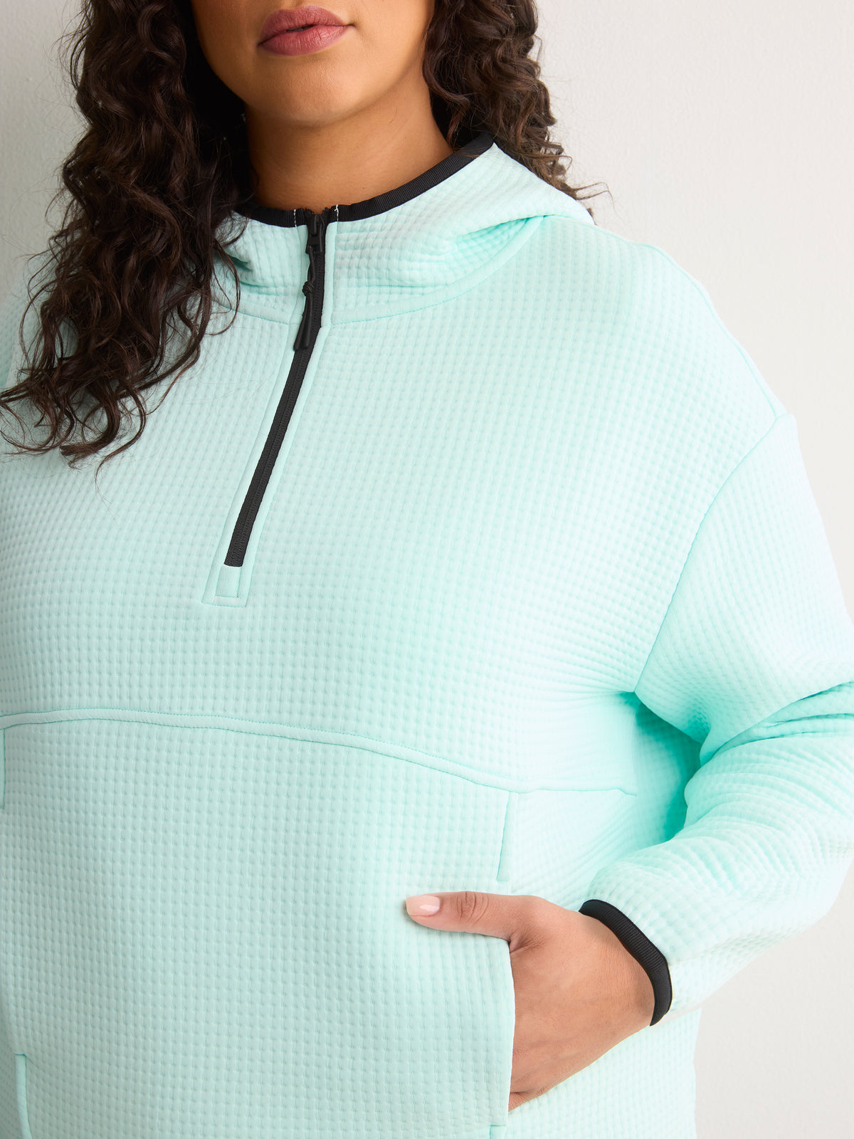 Cloud Waffle Hooded Half-Zip Sweatshirt - Active Zone