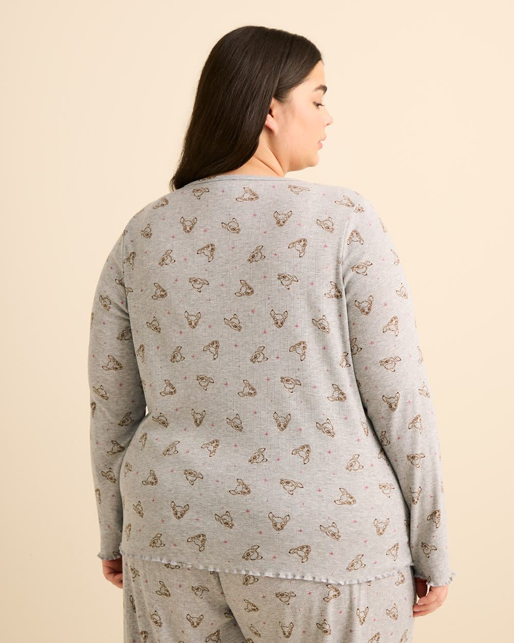 Haut de pyjama gris chiné à manches longues de Bambi - ti Voglio