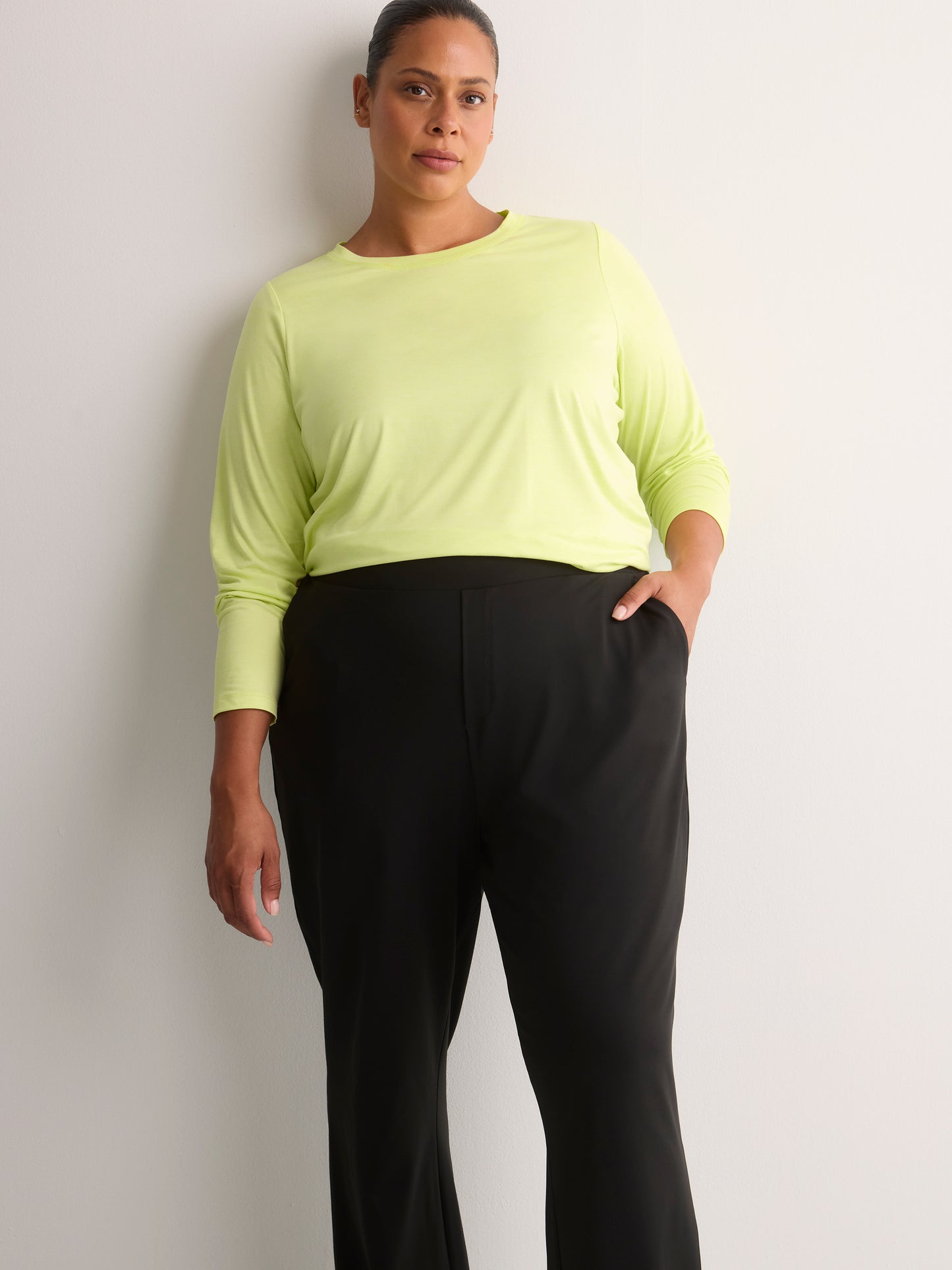 Black Hybrid Straight Pull-On Pant - Active Zone