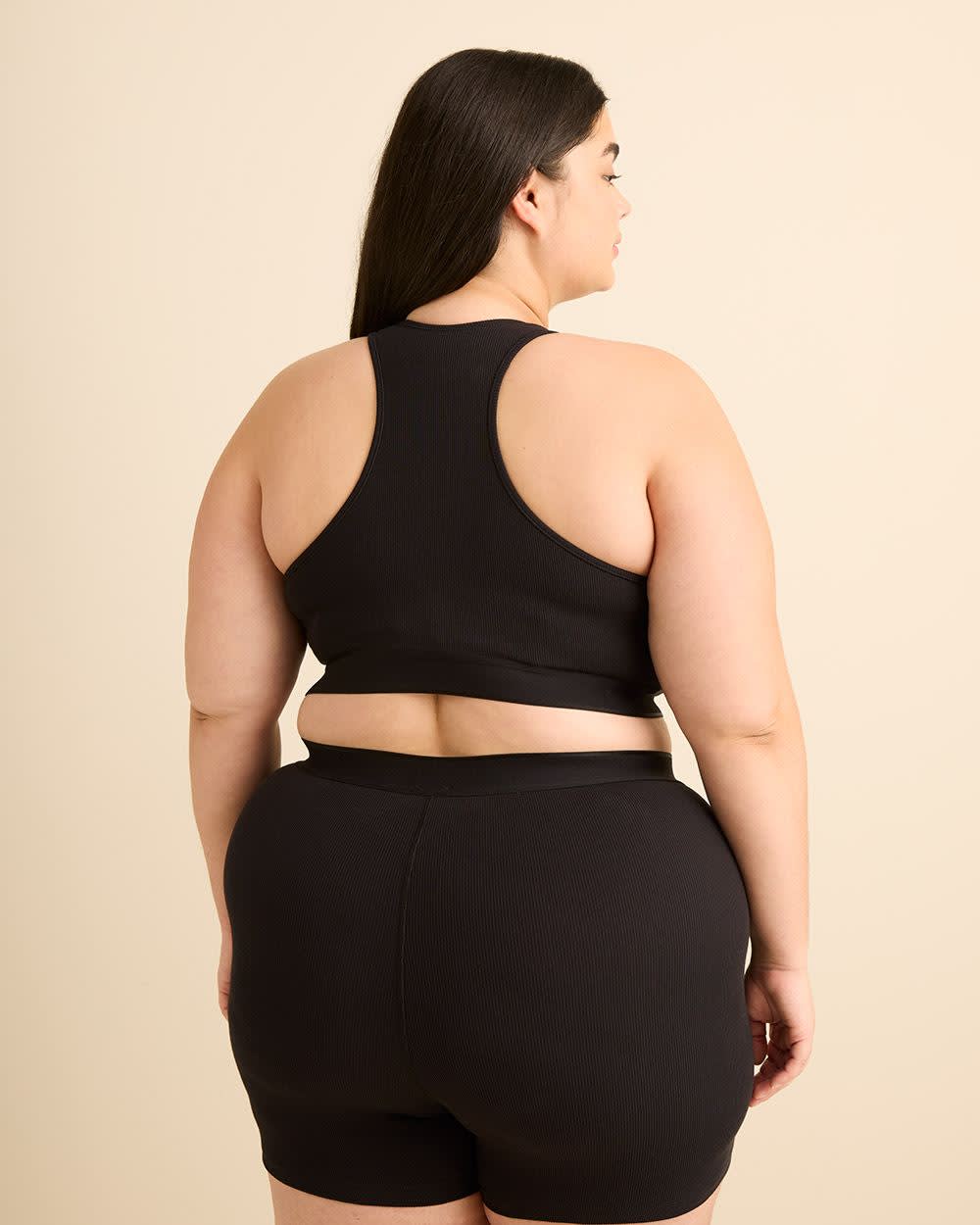 Ribbed Knit Bralette with V-Neck - ti Voglio