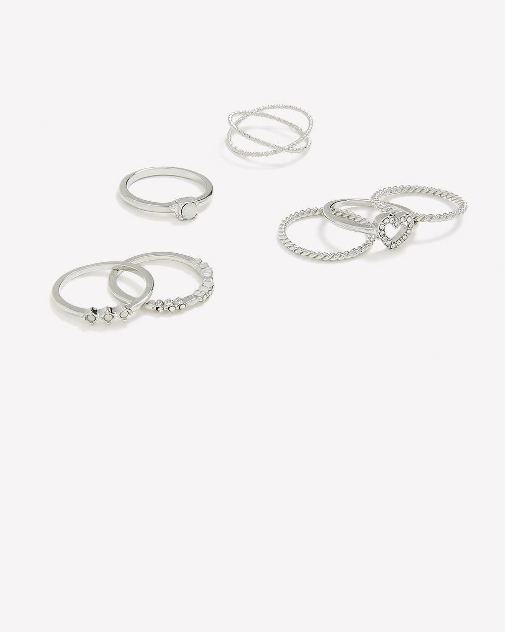 Assorted Dainty Rings, Set of 7