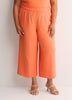 Woven Wide-Leg Slip-On Cropped Pant