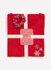 Red Snowflake Henley Tee and Straight Pant Pyjama Set - tiVOGLIO