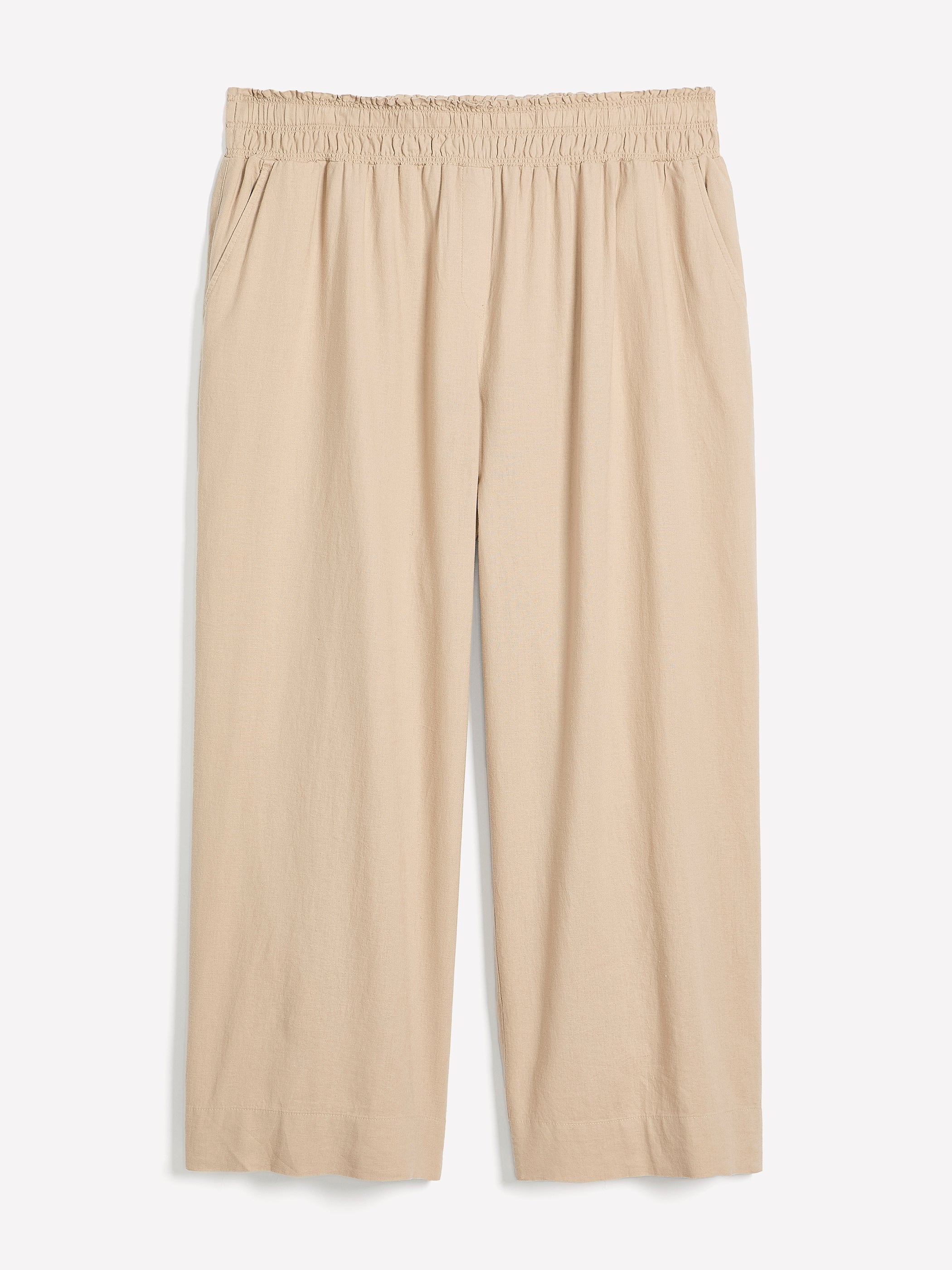 Pantalon en mélange de lin à jambe large