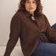 Brown Faux Suede Buttoned-Down Shirt