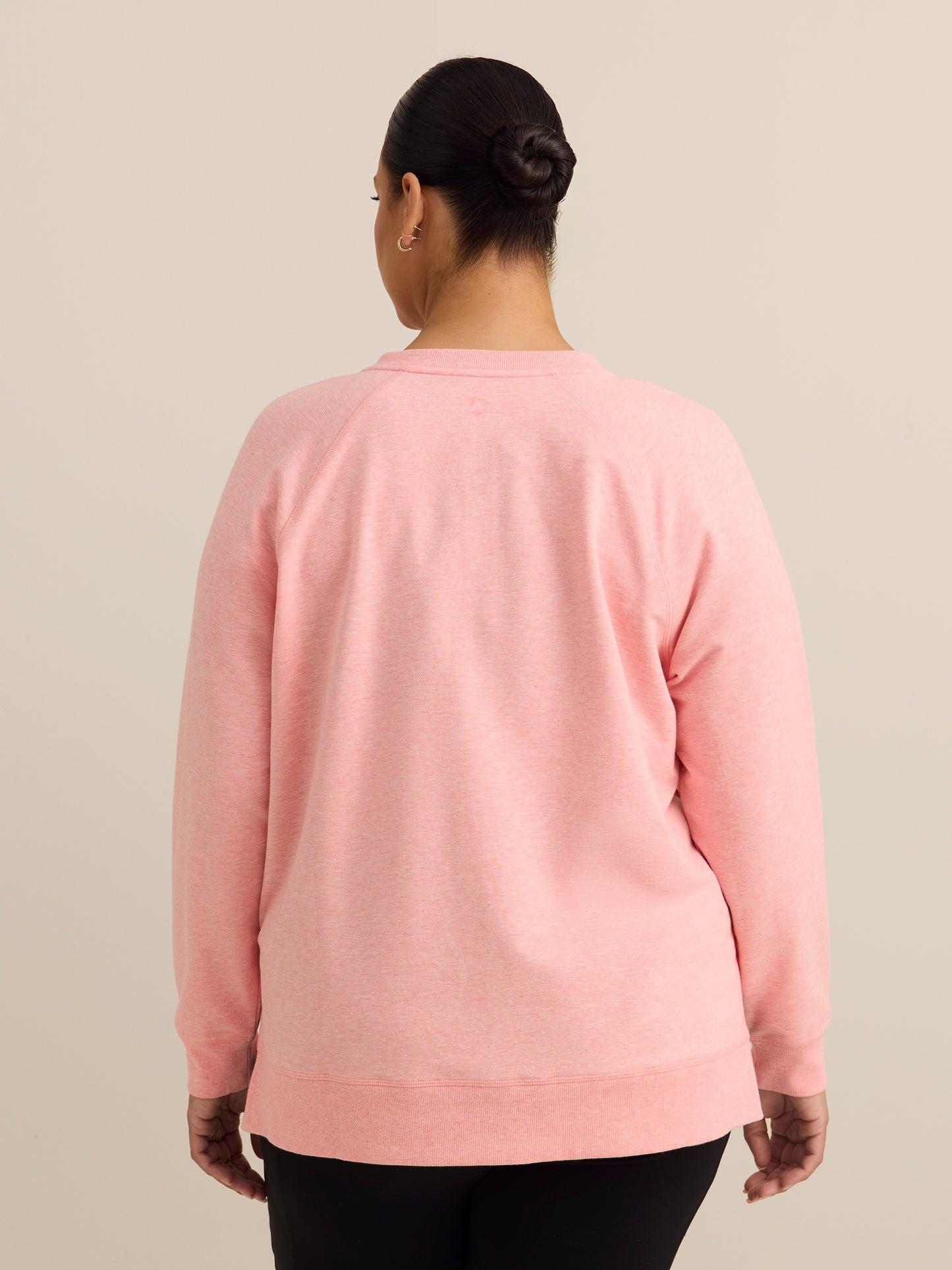 French Terry Henley Sweatshirt with Side Slits - ActiveZone