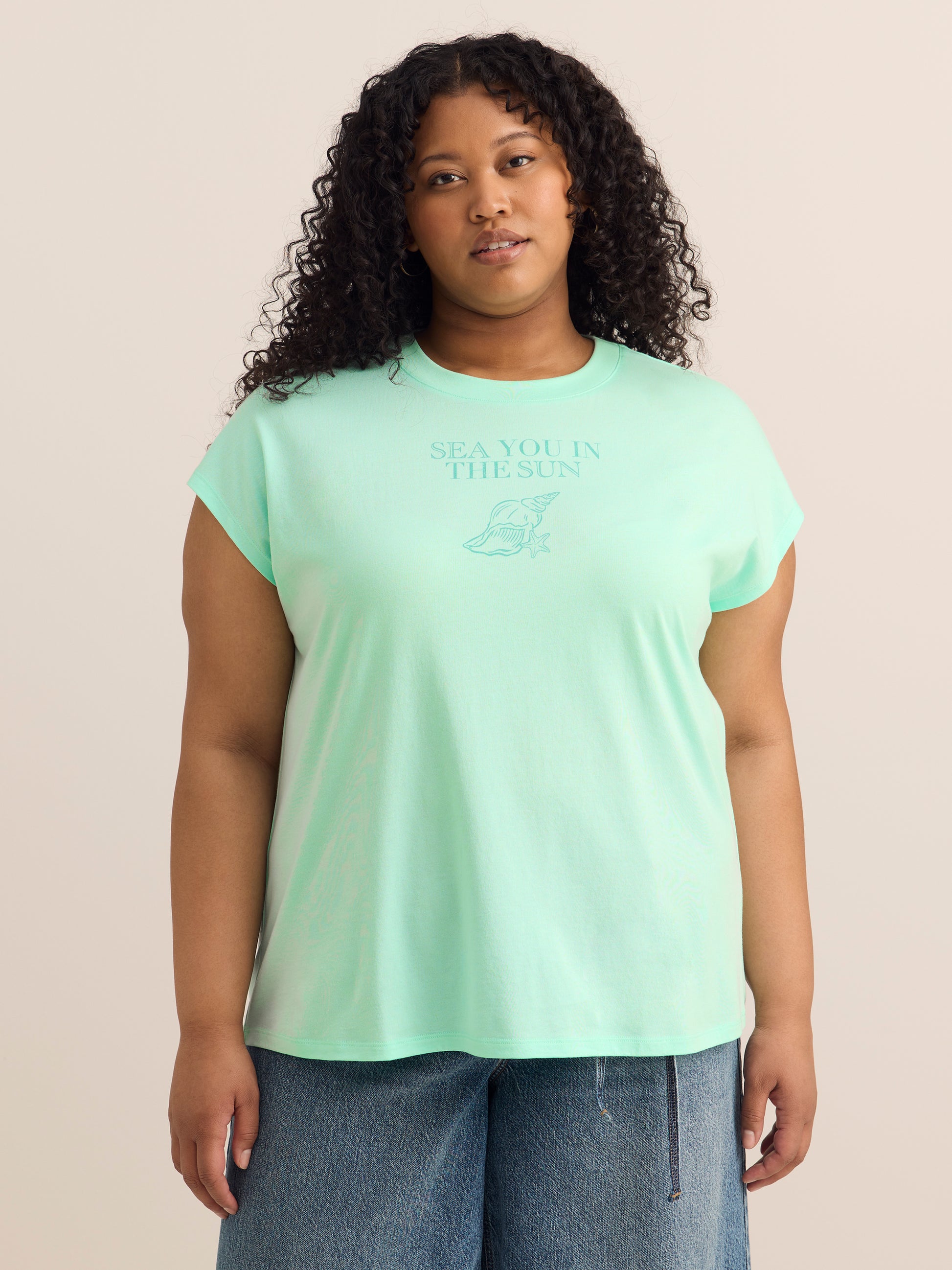 Extended-Sleeve Crewneck Knit Top