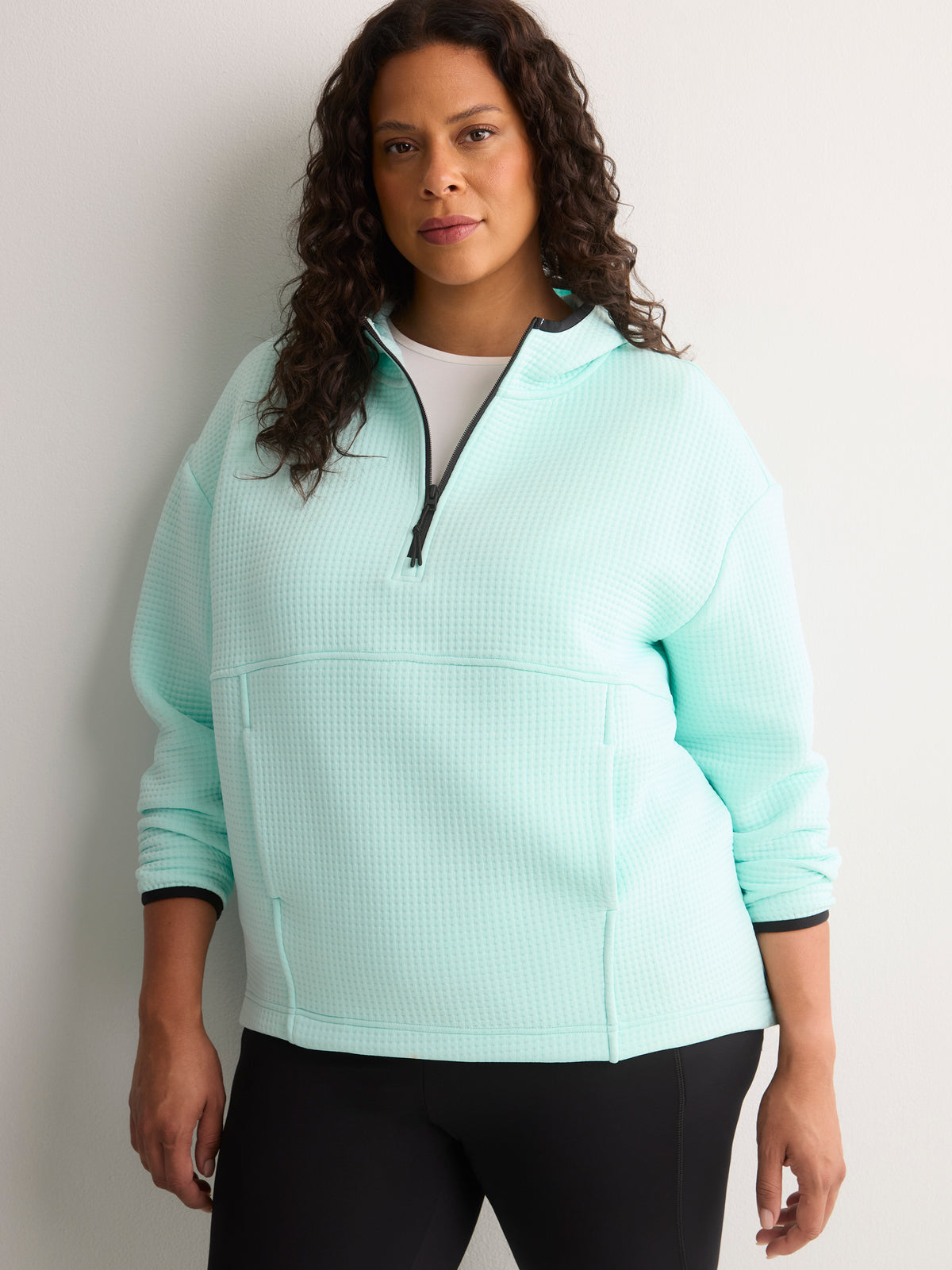 Cloud Waffle Hooded Half-Zip Sweatshirt - Active Zone