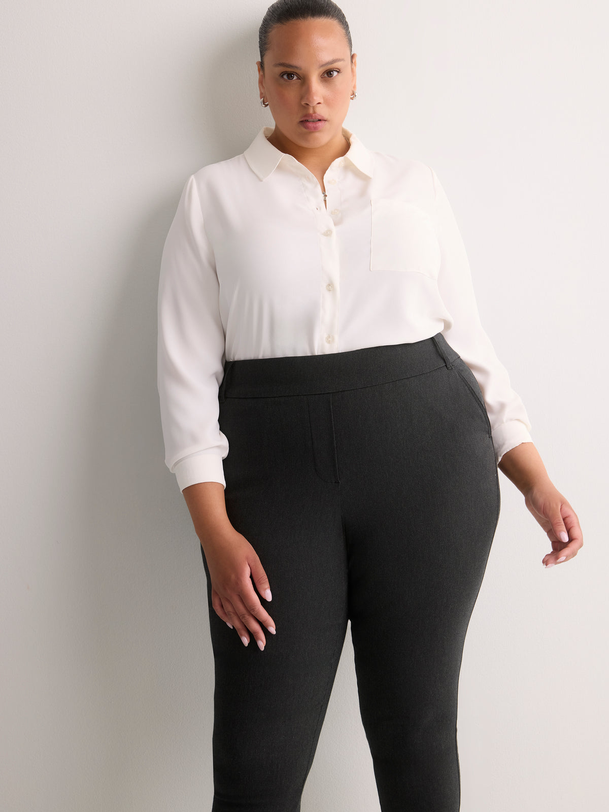 Responsible, Petite, Grey Skinny-Leg Savvy Pants