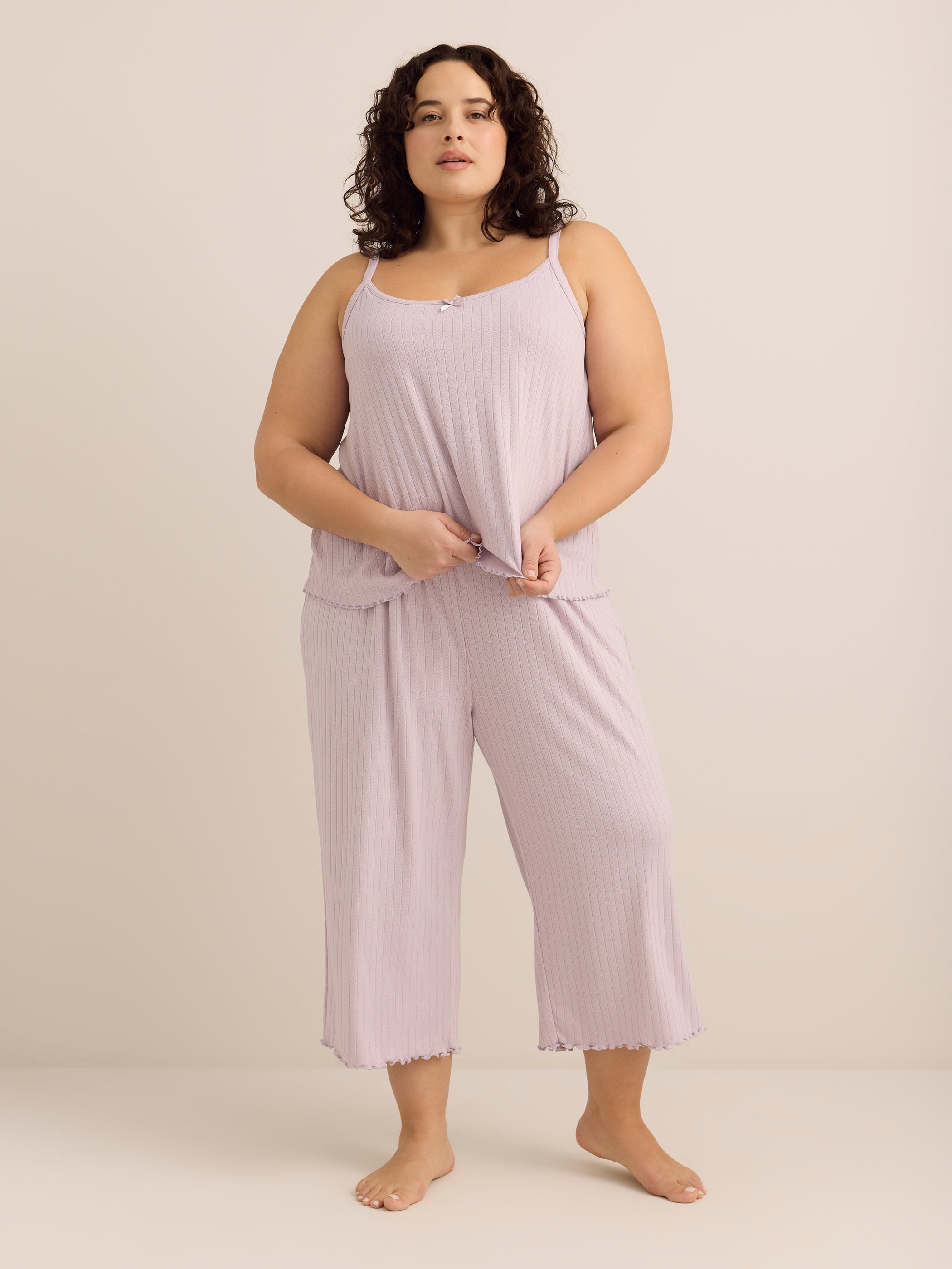 Lavender Pointelle Pyjama Tank Top - ti Voglio