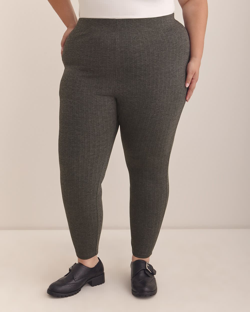 Legging gris à  chevrons texturés