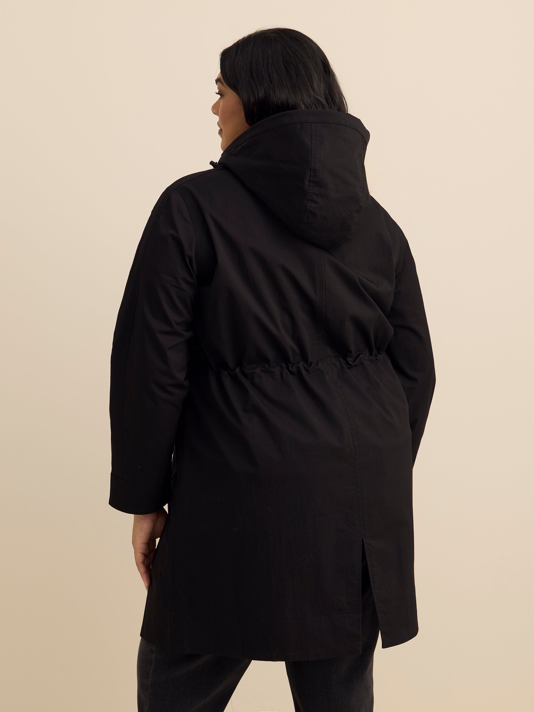 Manteau imperméable froissé long