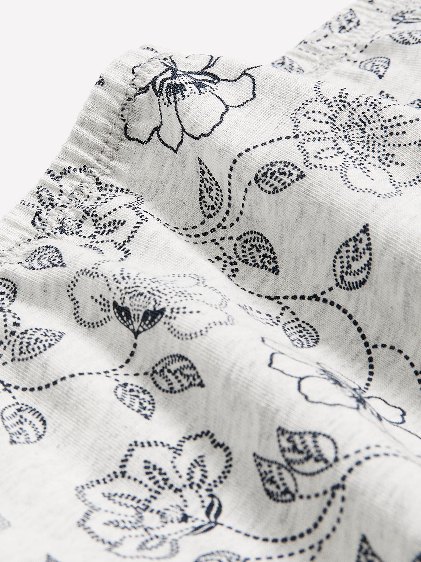 Grey Heather Cotton Brief with Dotted Floral Print - ti Voglio