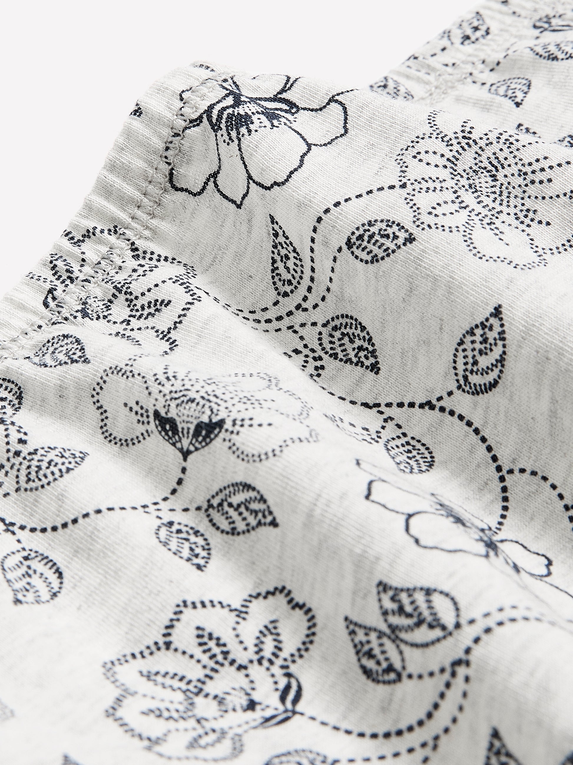 Grey Heather Cotton Brief with Dotted Floral Print - ti Voglio