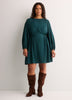 Long-Sleeve Fit-and-Flare Dress