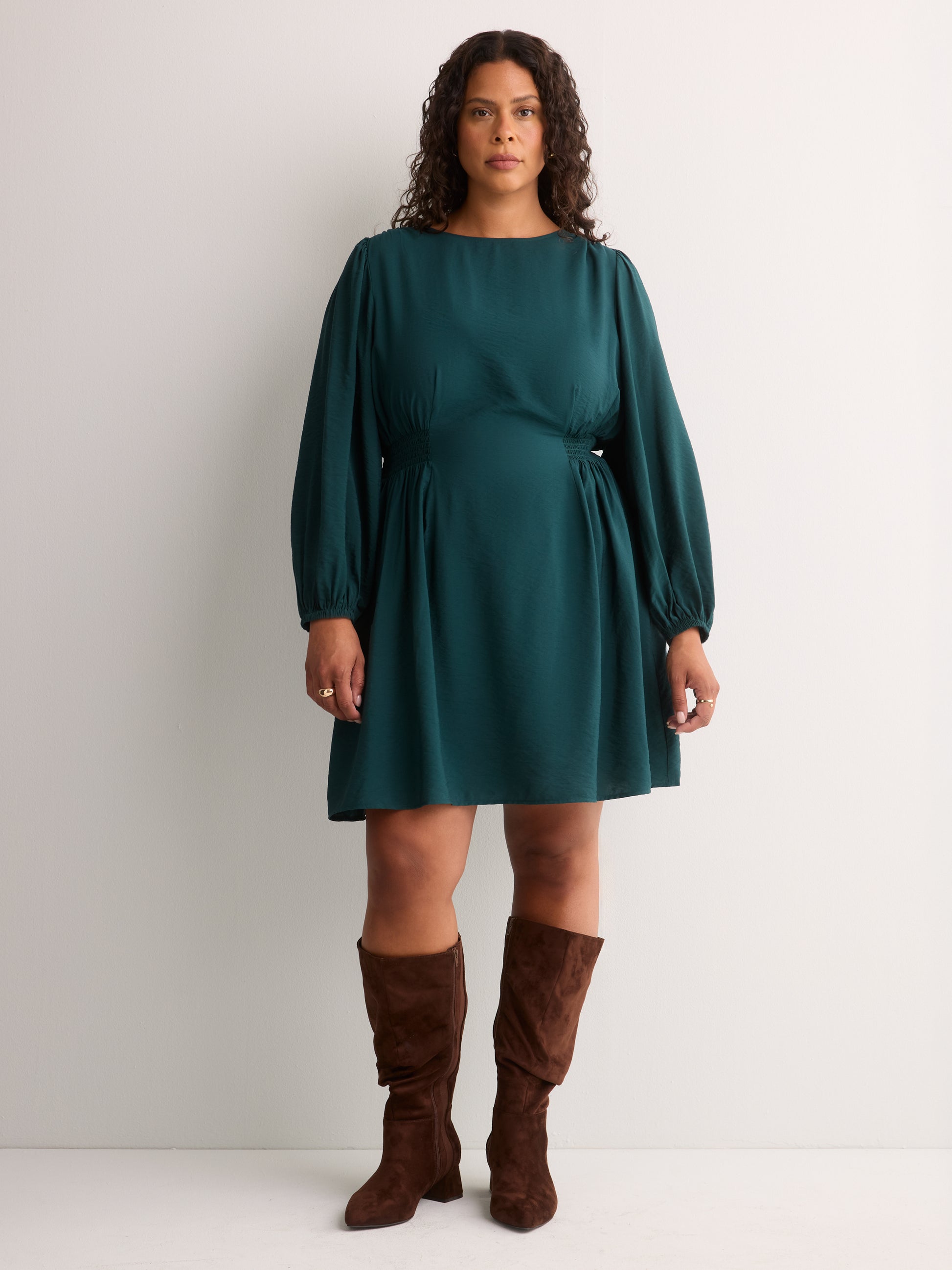 Long-Sleeve Fit-and-Flare Dress