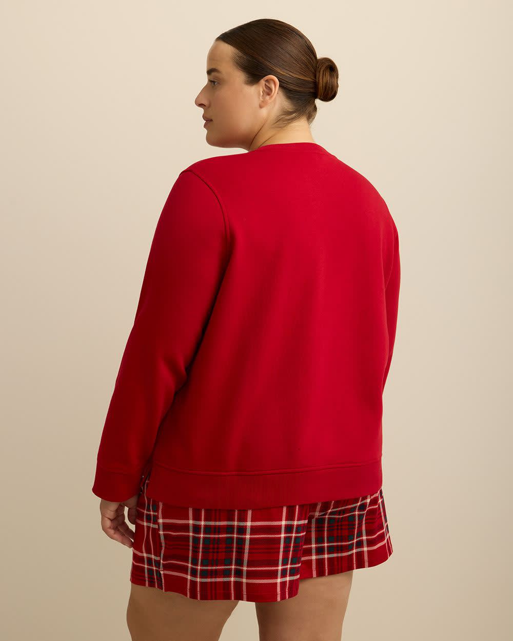 Pull en tricot molletonné à col rond