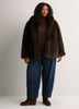 Dark Brown Faux-Fur Hooded Coat