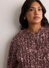 Pleated Buttoned-Down Slight Swing Blouse