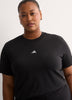 Black Short-Sleeve Crewneck Tee with Small Logo - adidas