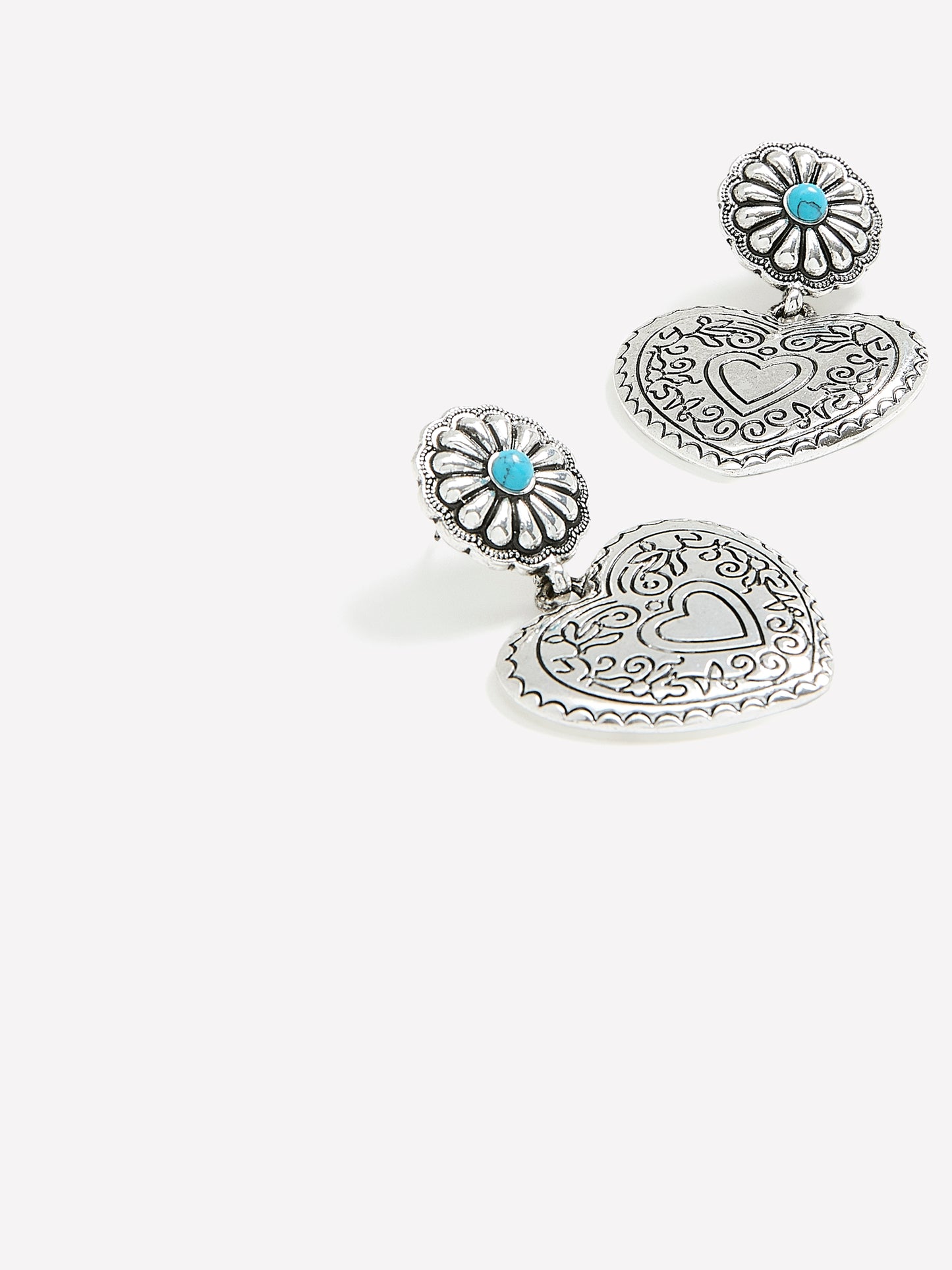 Boucles d'oreilles western en forme de coeur