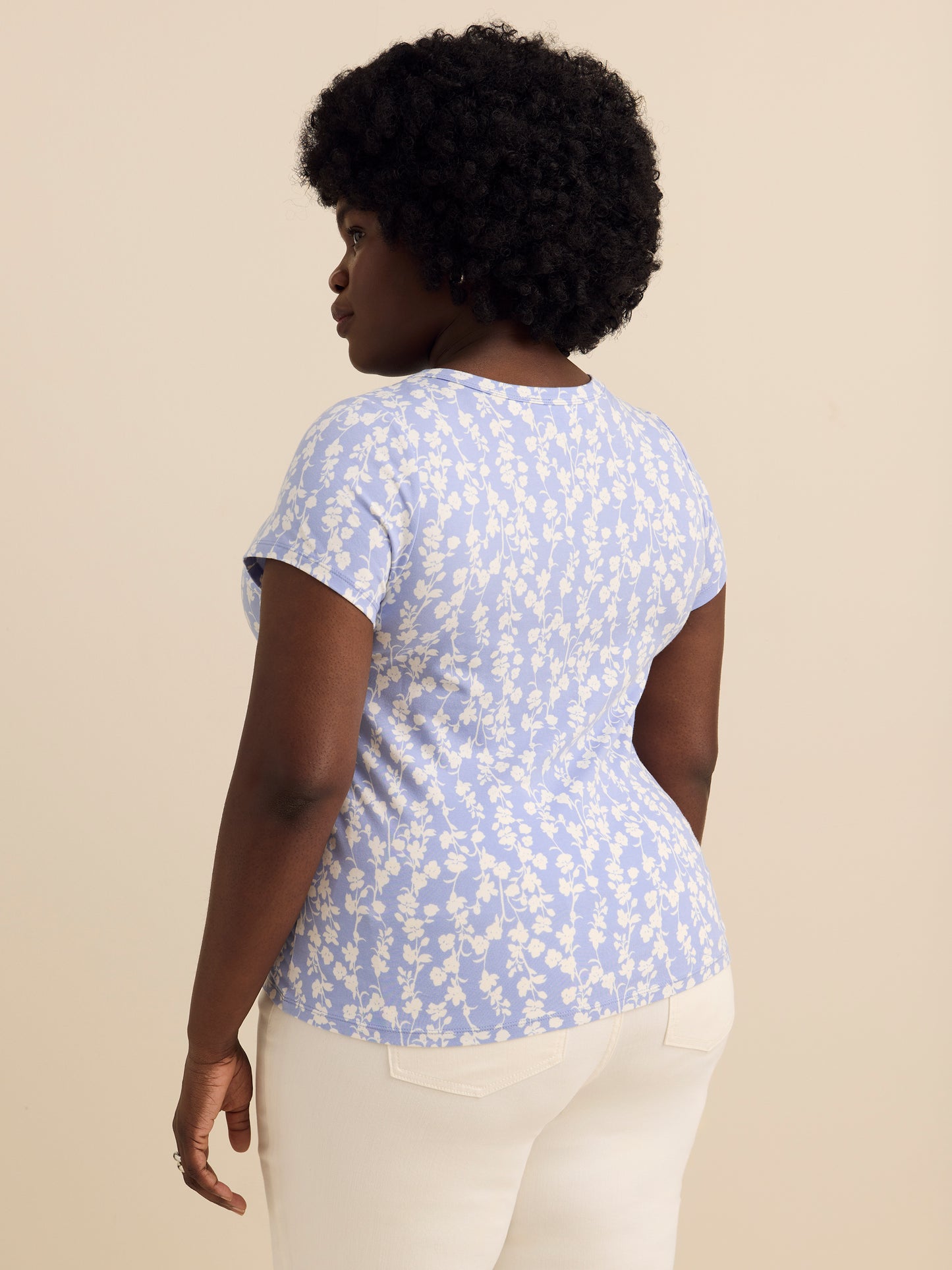 Cap Sleeve Crew Neck T-Shirt - Addition Elle