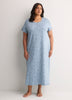 Printed Long Short-Sleeve Sleepshirt - tiVOGLIO