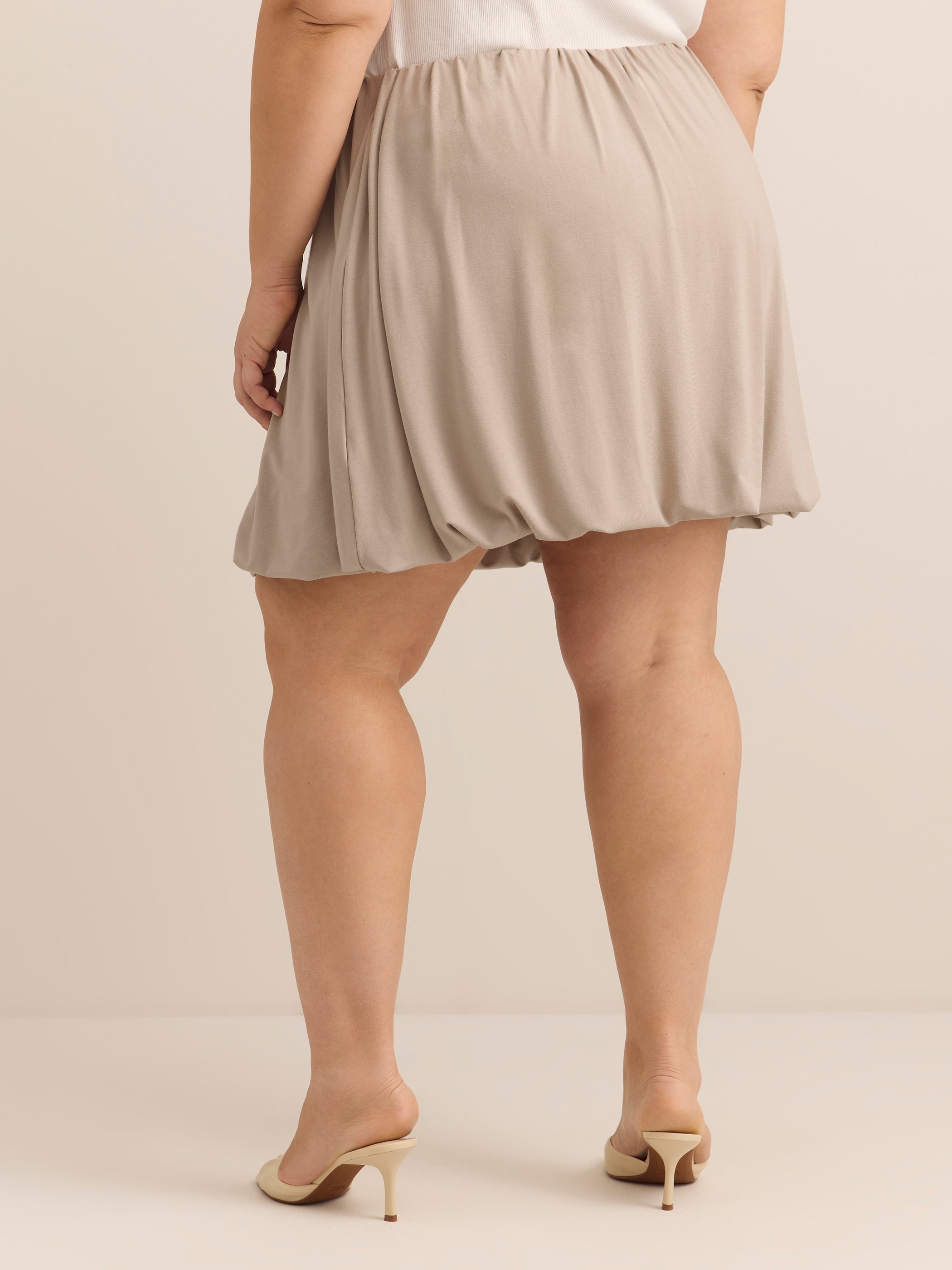 Grey Mini Bubble Skirt with Inner Shorts