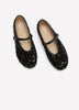 Wide Width, Acora Black Sequined Ballerina with Strap