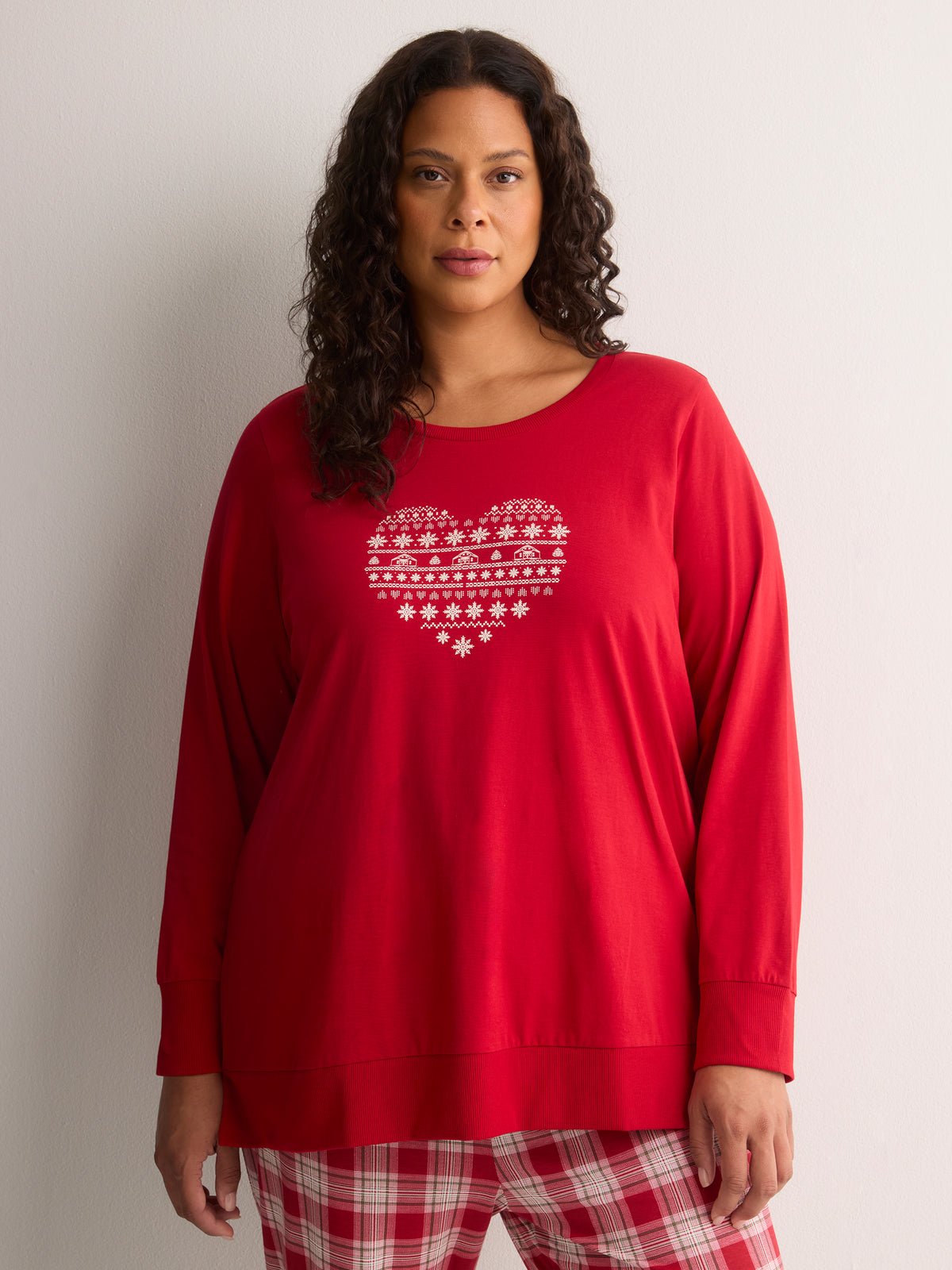 Red Plaid Tunic and Legging Pyjama Set - tiVOGLIO