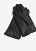 Gants en cuir noir avec clous décoratifs