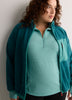 Green Long-Sleeve Half-Zip Textured Performance Pullover - Active Zone