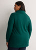 Loose Waffle Knit Tunic with Buttoned Collar