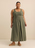 Responsible, Sleeveless Henley Flared Maxi Dress