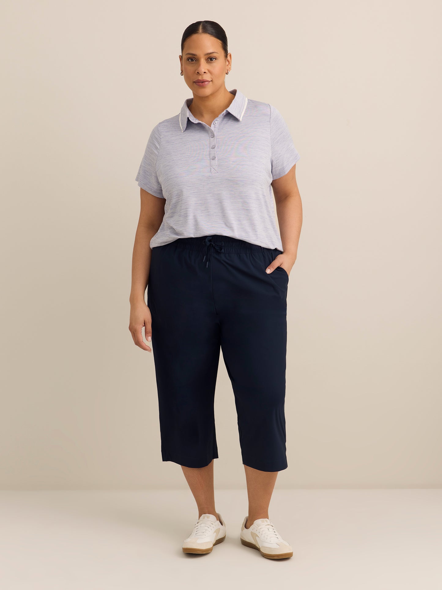 Short-Sleeve Space Dye Polo with Piping - Active Zone