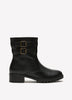 Extra Wide Width, Black Double Strap Low-Heel Bootie