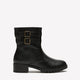 Extra Wide Width, Black Double Strap Low-Heel Bootie