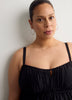 Black Fit and Flare Babydoll Tankini Top