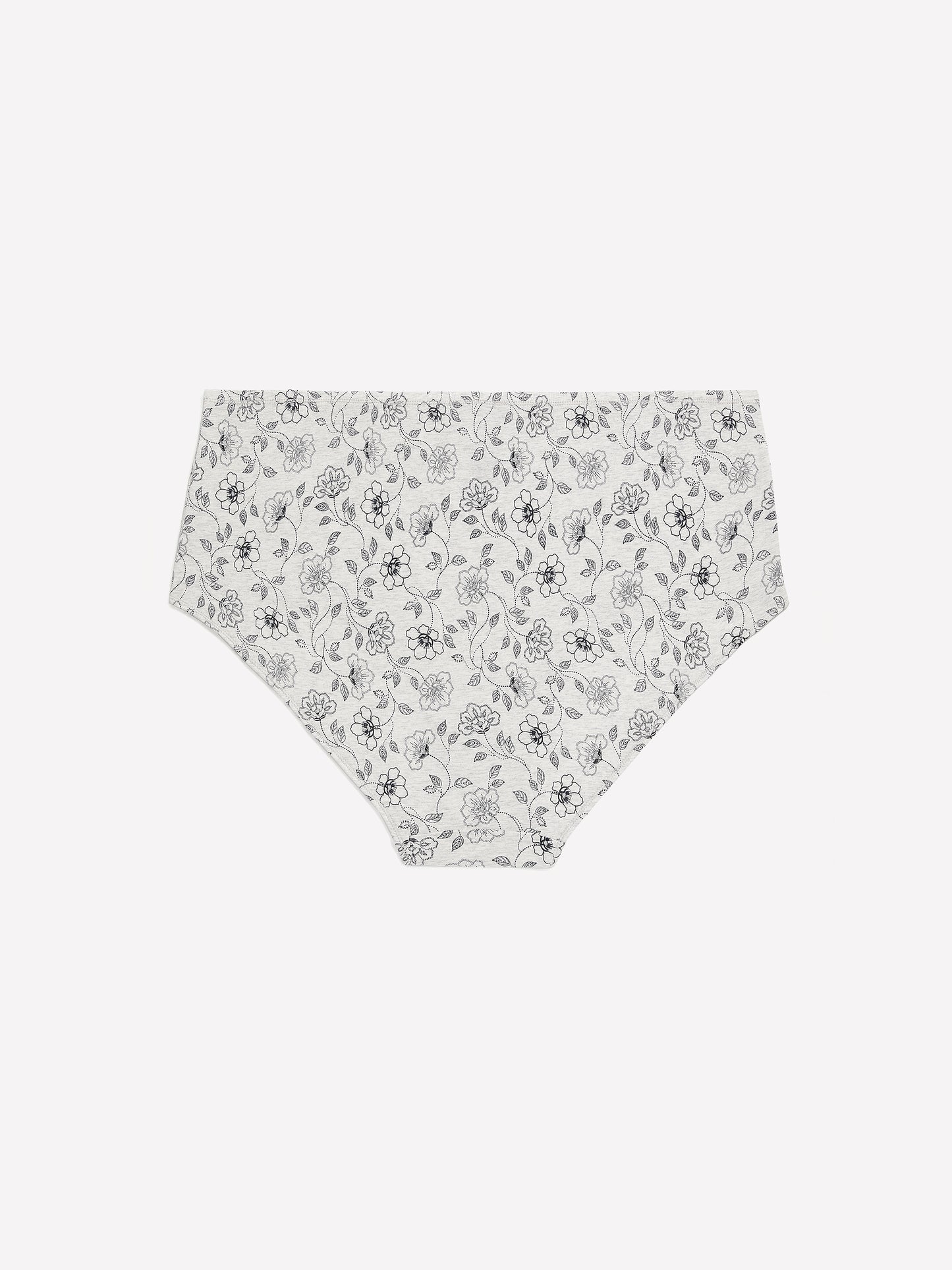 Grey Heather Cotton Brief with Dotted Floral Print - ti Voglio