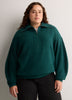 Loose-Fit Half-Zip Shaker Knit Sweater