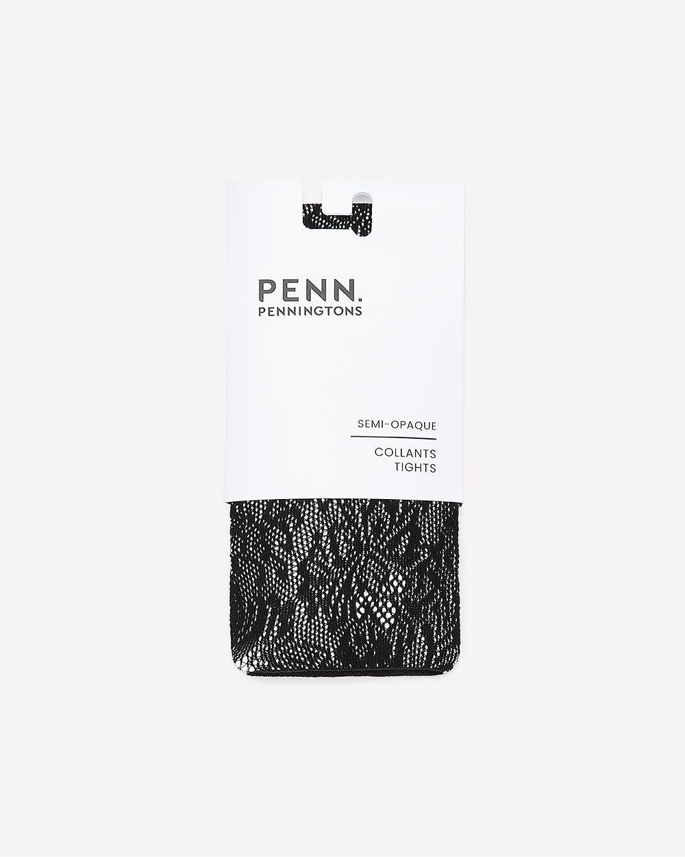 Bas collants noirs en résille fleurie