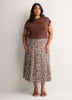 Leopard Pleated Midi Skirt
