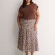 Leopard Pleated Midi Skirt