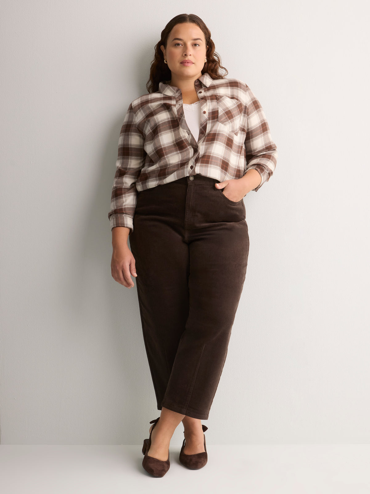 Plaid Flannel Buttoned-Down Tunic Shirt