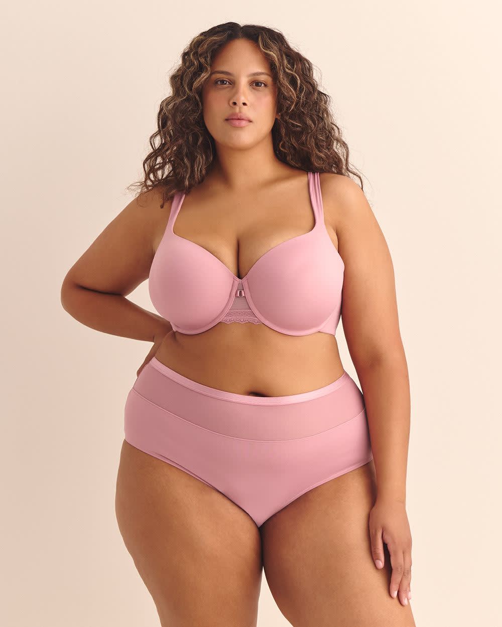 Pink Satin Underwire Padded T-Shirt Bra - ti Voglio